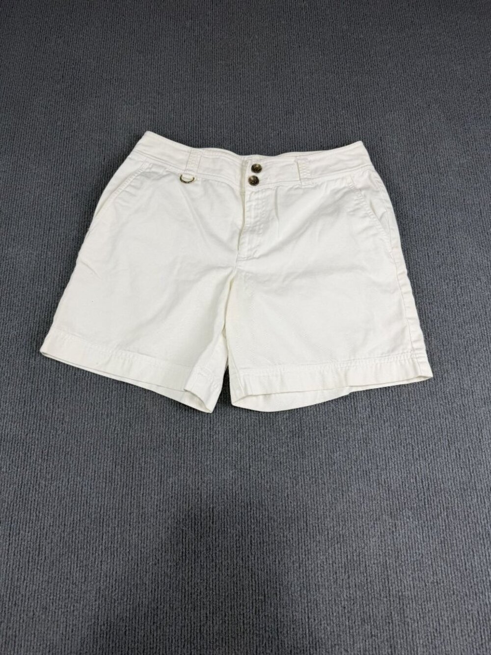 Lauren Ralph Lauren Womens White Double Button Shorts Size 6